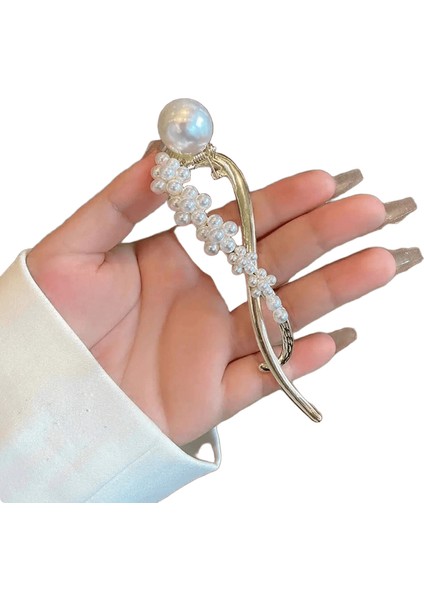 1pc Basit Mizaç, Inci Saç Tokası, Kurbağa Tokası, Başın Arkası, Yüksek Kaliteli Saç Tokası Saç Aksesuarları: Manzuan/beden: Boyut Tüm (Yurt Dışından)