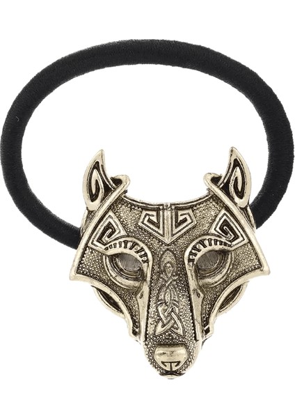 Moda Kafa Takı Iskandinav Vikings Aksesuarları Kristal Kurt Kafa Siyah Elastik Saç Kauçuk Bantlar Hayvan Saçları Kadın Metal Renk: C (Yurt Dışından)