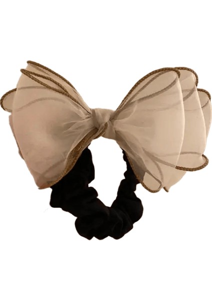 Yeni Scrunchies Organza Saç Bağları Elastik Saç Bandı Kadın Kız At Kuyruğu Tutucu Moda Yay Saç Ipleri Kafa Bandı Saç Aksesuarları Renk: Bej (Yurt Dışından)