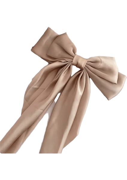 Zarif Katı Büyük Yay Şerit Saç Klip Kadınlar Için Kız Tatlı Saç Bantları Yumuşak Saten Toka Saç Kavrama Moda Saç Aksesuarları Renk:haki (Yurt Dışından)