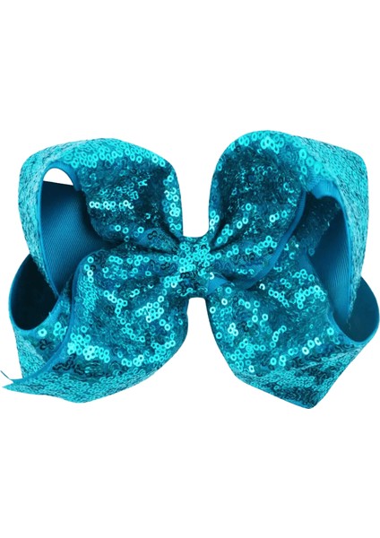 Güzel 8 Inç/6 Inç Çocuklar Kızlar Gökkuşağı Büyük Büyük Saç Yay Payetleri Saç Aksesuarları Kadın Parlayan Timsah Parti Saç Klipleri Renk: Mavi (Yurt Dışından)