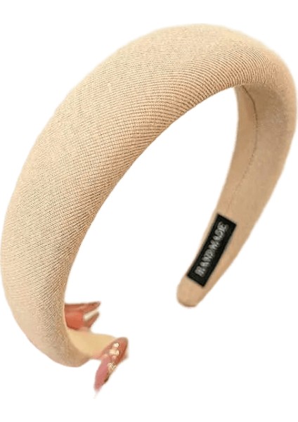 Vahşi Düz Renkli Sünger Kafa Bandı Kadınlar Moda Kız Yı Yüz Geniş Kenar Basit Saç Bandı Renk: Süt Çay Rengi (Yurt Dışından)