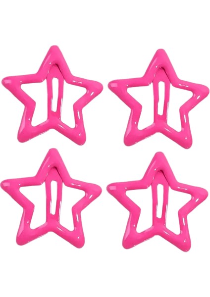 Egirls Pembe Pentagram Yıldız Saç Klibi Kadınlar Için Tatlı Serin Sevimli Y2K 90S Estetik Bobby Saç Pimleri Trail Saç Aksesuarları Takı Renk: Koyu Pembe-4 Pcs (Yurt Dışından)