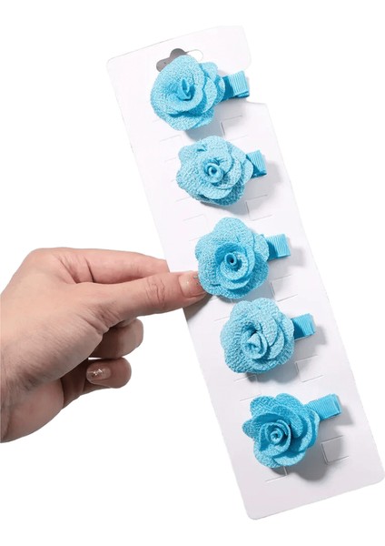 5pcs/set Düz Renkli Tatlı Camellia Saç Klipleri Çocuklar Için Kızlar Çiçek Saç Tokaları Kapalı Güvenlik Klipleri Başlık Saç Aksesuarları Renk: 7 (Yurt Dışından)