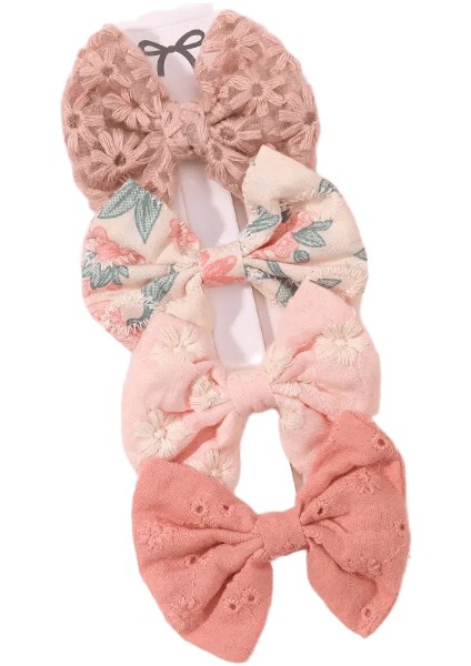4pcs/set Tatlı Saç Yayları Saç Klipsleri Çocuklar Güzel Bowknot Saç Pimleri Kızlar Için Saç Aksesuarları Baskılı Içi Boş Saç Çeşidi Hediye Renk: 3746-12 (Yurt Dışından)