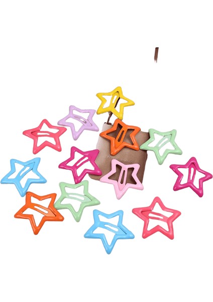 10-40PCS/PAKET Renkler Saç Klipleri Kadınlar Saç Klipsleri Moda Katı Çocuklar Saç Aksesuarları Snap Metal Ettes Saç Tokaları Klip Bobby Pin Renk: Yıldız 1-Colors/boyut: 10 Pcs (Yurt Dışından)