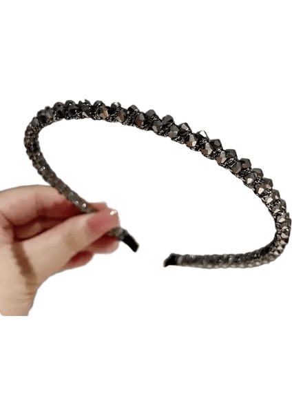 Moda Kristal Çerçeve Başlık Kadınlar Kafa Bandı Kızlar Vintage Saç Bantları Saç Bandı Çember Için Düğün Partisi Saç Aksesuarları Renk: Gri (Yurt Dışından)