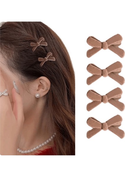 Kızlar Için Mini Kırmızı Kadife Yay Saç Klipsleri Tatlı Şeker Kadife Küçük Yay Düğüm Saç Tokaları Saç Çantaları Ette Saç Aksesuarları Renk: Khaki/beden: 1pcs (Yurt Dışından)
