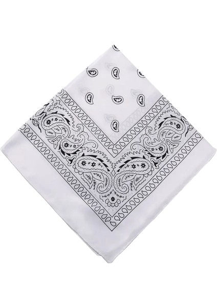 Hip Hop Kadınlar Bandana Eşarp Kızlar Çocuklar Punk Square Bandanas Mezar Moda Bohemian Baş Eşarp Kafa Bantları Saç Aksesuarları Renk: Beyaz (Yurt Dışından)