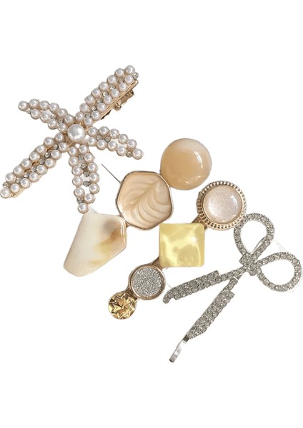 Yeni Moda 3/4pcs Set Set Inci Saç Klipsi Kadınlar Için Kore Saçkopu Geometrik Kristal Saç Ettes Kız Saç Aksesuarları Saç Türü Renk: Set 13 (Yurt Dışından)