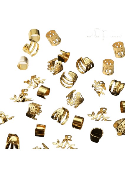 50PCS Alaşım Saç Takıları Örgüler Için Aksesuarlar Saç Dreadlocks Için Loc Takı Ayarlanabilir Saç Yüzük Saç Kuff Saç Takılar Braidmetal Renk: Altın Renk (Yurt Dışından)