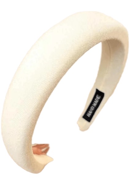 Kadınlar Için Vahşi Düz Renkli Sünger Kafa Bandı Moda Kız Yı Yüzü Geniş Kenar Basit Saç Bant Boyu: Beyaz (Yurt Dışından)