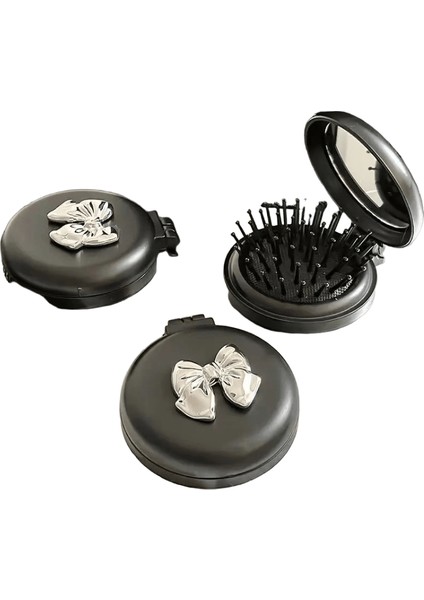 Makyaj Aynası ile Sevimli Katlanır Masaj Tarağı Seyahat Taşınabilir Plastik Hava Yastığı Küçük Tarak Saç Fırçası Papyon Havası Yastık Tarak: Oneize (Yurt Dışından)