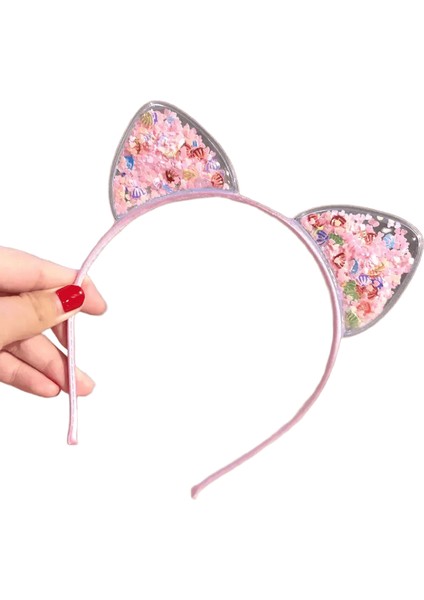 Kızlar Sevimli Parlayan Pullu Kedi Kulakları Saç Bantları Tatlı Saç Süsü Kafa Bandı Prenses Hediye Kids Moda Saç Aksesuarları Renk: 2 (Yurt Dışından)
