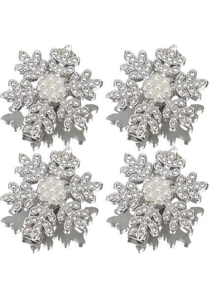 1/5pcs Beyaz Kar Tanesi Inci Saç Klip Kış Tatlı Sevimli Bobby Pim Kadın Moda Retro Çiçek Saç Tarafı Şapka Aksesuarları: 4pcs/beden: Çap 3cm (Yurt Dışından)