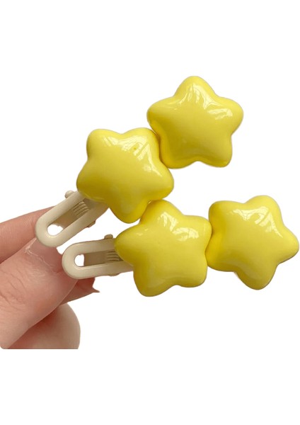 Sevimli Renkli 3D Yıldız Saç Klipleri Kızlar Için Tatlı Saçlar Dekorasyon Kawaii Saç Tokası Saç Çubuğu Ettes Çocuklar Güzel Saç Aksesuarları Renk: Sarı-2pcs (Yurt Dışından)