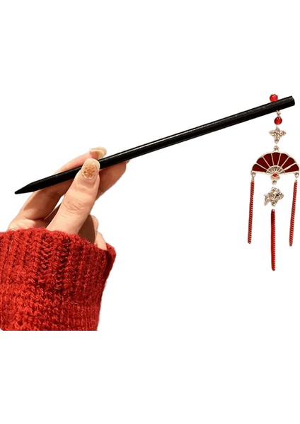 Retro Zarif Çin Düğüm Ahşap Püskül Saç Tokası Kadın Kız Antik Saç Çubuğu Saç Klip Yeni Yıl Hanfu Saç Aksesuarları Saç Pinscolor: 1/boyut: Stil (Yurt Dışından)