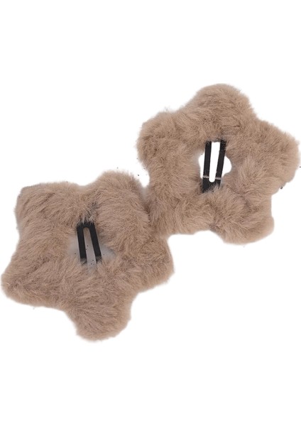 Kore Moda Peluş Yıldız Saç Klipleri Kadınlar Için Kızlar Y2K Tatlı Kaık Yıldız Saç Tokaları Ettes Saç Aksesuarları Başlık Renk: Kahve 2 Adet (Yurt Dışından)