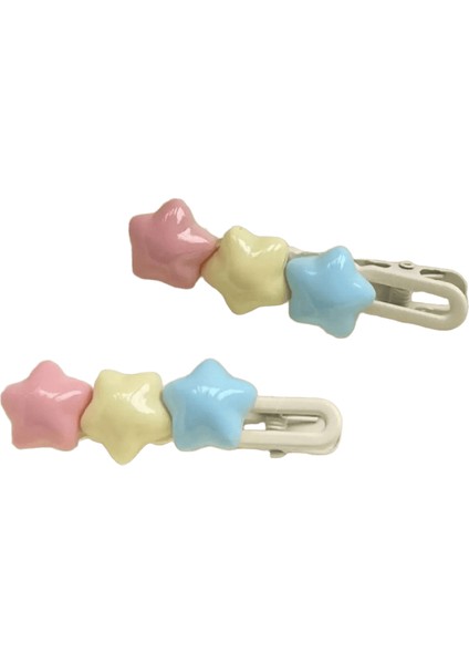 2pcs Pembe Yıldız Pentagram Saç Klip Jöle Kristal Tatlı Saçkop Duckbill Klip Kupa Kenar Estetik Y2K Harajuku Saç Aksesuarları: Yeşil (Yurt Dışından)