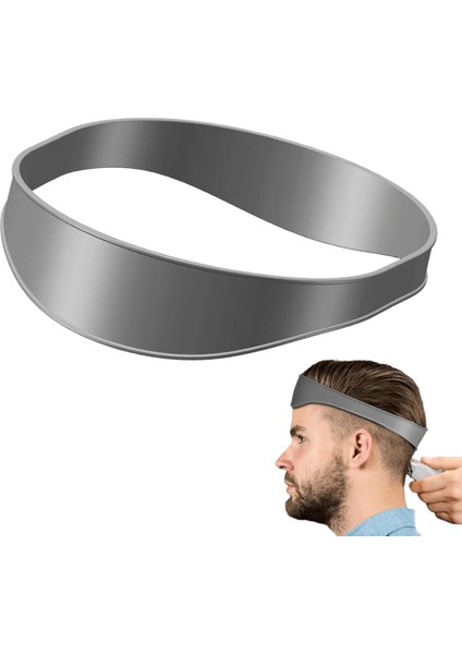 Dıy Ev Saç Kesme Saç Kesimi Kavisli Kafa Bandı Silikon Boyun Çizgisi Tıraş Şablonu Saç Kesme Kılavuzu Berber Saç Stil Araçları Renk: Gri (Yurt Dışından)