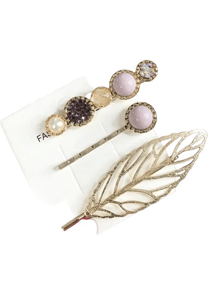 2022 Inci Kristal Akrilik Saç Klipleri Kadınlar Için Ayarla Retro Geometrik Ettes Saçkop Kız Saç Aksesuarları Moda Mücevher Metal Renk: Set 4 (Yurt Dışından)