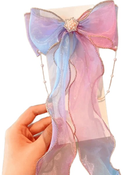 Moda Saç Aksesuarları Yeni Kızlar Sevimli Renkli Şifon Yay Şerit Saç Penleri Çocuk Tatlı Saç Klipsleri Saç Aksesuarları Renk: Fuşya (Yurt Dışından)