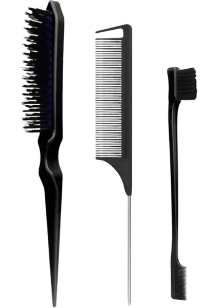 3 Adet Saç Şekillendirici Tarak Seti Teasing Saç Fırçası Üçlü Teasing Tarak Sıçan Kuyruğu Taraklar Kenar Fırçası Saç Kuyruğu Araçları Örgü Aracı Döngürenk: Gül Kırmızı (Yurt Dışından)