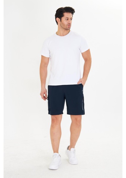 Erkek Stretchfit Kargo Cepli Esnek Şort Lacivert 6040-L