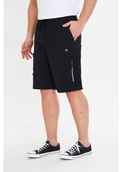 Erkek Stretchfit Kargo Cepli Esnek Şort Siyah 6040-S