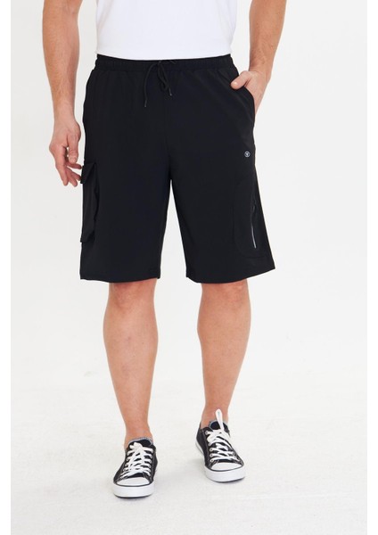Erkek Stretchfit Kargo Cepli Esnek Şort Siyah 6040-S