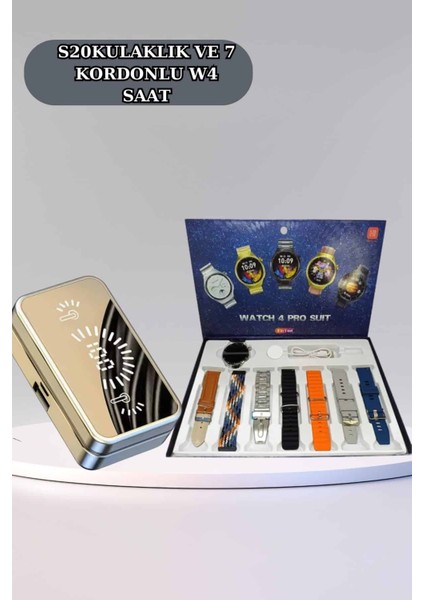 Powerbank Aynalı Bluetooth Kulaklık ve Akıllı Saat Seti Anc Özelliği Dokunamatik