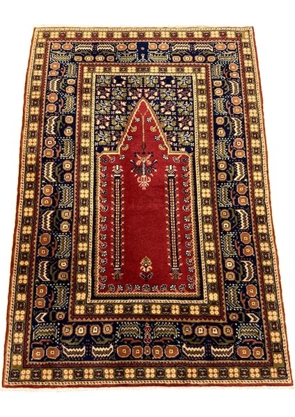 El Dokuma Sıfır Bünyan Halısı Seccade 90 x 135 Kiremit Yün Namazlık