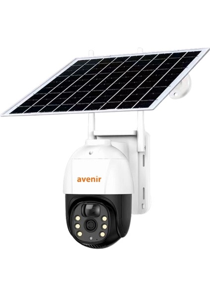 AV-M11 4g Sim Kartlı 3mp Tam Renkli Gece Görüşü Hareket Algılama Çift Yönlü Ses 10400 Mah Batarya 5 W/h Solar Panel Ip Ptz Solar Kamera