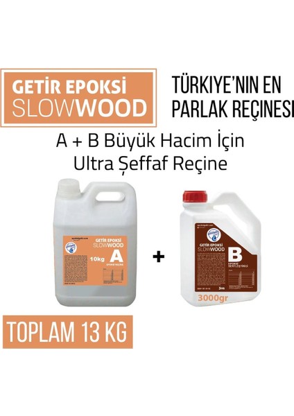 Kalın Döküm(Büyük Hacim) Epoksi Slowwood 13 kg