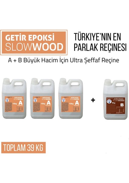 Kalın Döküm(Büyük Hacim) Epoksi Slowwood 39 kg