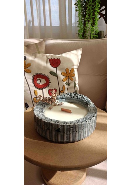 Bohemmum Özel Seri Tasarım Soya Wax Mum/ 200CC / Lavanta Kokulu Mum / Hediyelik Beton Tasarım Mum modelleri