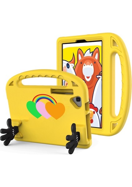 Huawei Matepad 10.4 2022 Için Aşk Kalp Desen Eva Tablet Anti-Damla Kılıfı Palmiye Şekli Stand Kapak Kavrama Saplı-Pembe (Yurt Dışından)