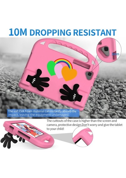 Huawei Matepad 10.4 2022 Için Aşk Kalp Desen Eva Tablet Anti-Damla Kılıfı Palmiye Şekli Stand Kapak Kavrama Saplı-Pembe (Yurt Dışından) fırsatları