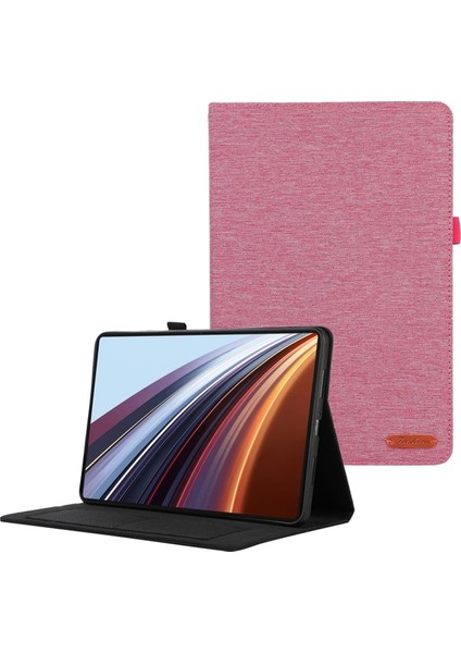 Honor Pad Gt Pro Için Deri Kılıf Kart Tutucu Kumaş Doku Tablet Standı Kapak-Kırmızı (Yurt Dışından)