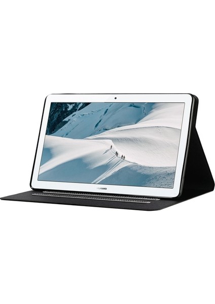 Huawei Mediapad T3 10-Siyah Için Kart Tutuculu Pu Deri Tablet Kılıfı (Yurt Dışından)