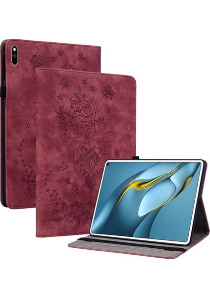 Huawei Matepad Pro 10.8 2021 Baskılı Stand Pu Deri Tablet Kapak Koruyucu Kılıf-Mavi Için (Yurt Dışından)