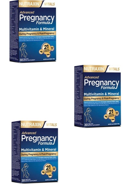Pregnancy Formula Hamileler Için (A ve B Vitamini) 30 Tablet X3 Adet
