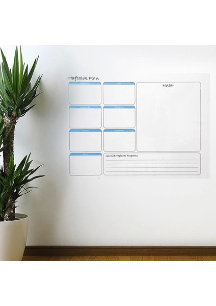 Haftalık Planlayıcı Manyetik Duvar Stickerı Takvim 70 cm x 56 cm (4172)