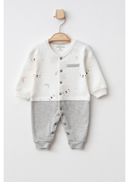 Erkek Çocuk Çıtçıtlı Desenli Tulum 0 Ay - 6 Ay