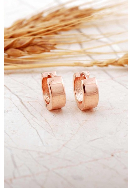 9 mm Rose Gümüş Halka Küpe 7322