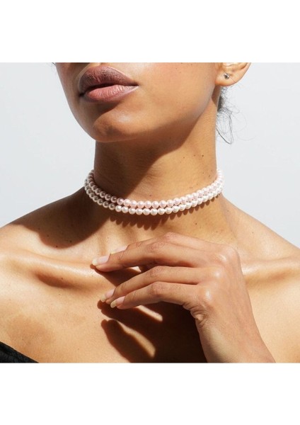 Kadın Choker Ikili Vintage Inci Kolye