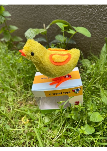Mavi Civciv Oyuncak Koşan Civciv Bebek Mini Kurmalı Peluş Civciv