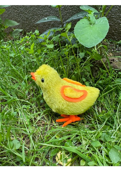 Mavi Civciv Oyuncak Koşan Civciv Bebek Mini Kurmalı Peluş Civciv