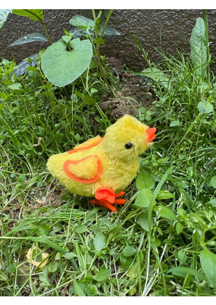 Mavi Civciv Oyuncak Koşan Civciv Bebek Mini Kurmalı Peluş Civciv