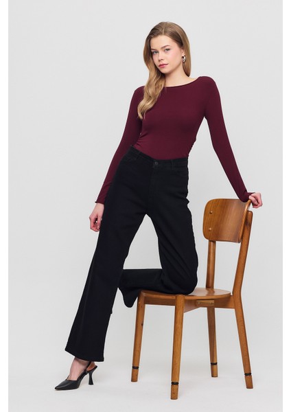 3027 Yanları Büzgülü Bluz Bordo